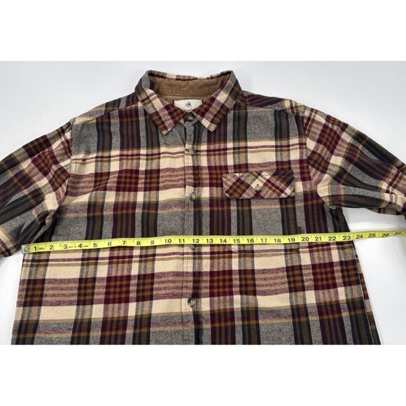 Legendary Whitetails Shirt Mens Large Brown Plaid Flannel Buck Button Up - Picture 8 of 11